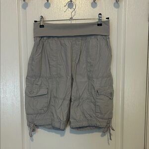 Calvin Klein Light Gray Cargo Drawstring Shorts